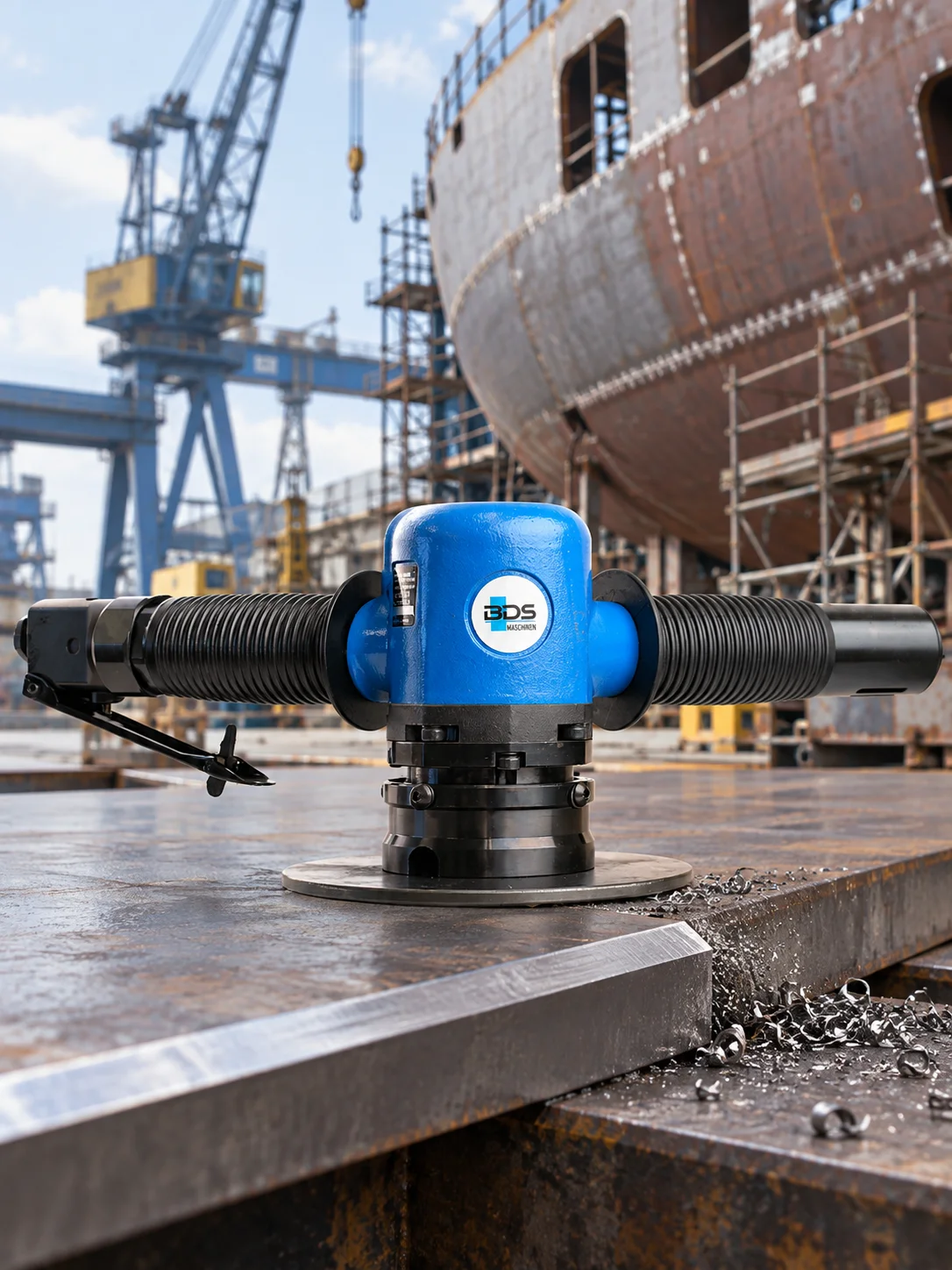 Pneumatic beveling machine
